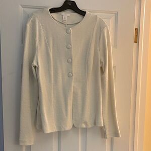 H&M snap front blazer, winter white sz L